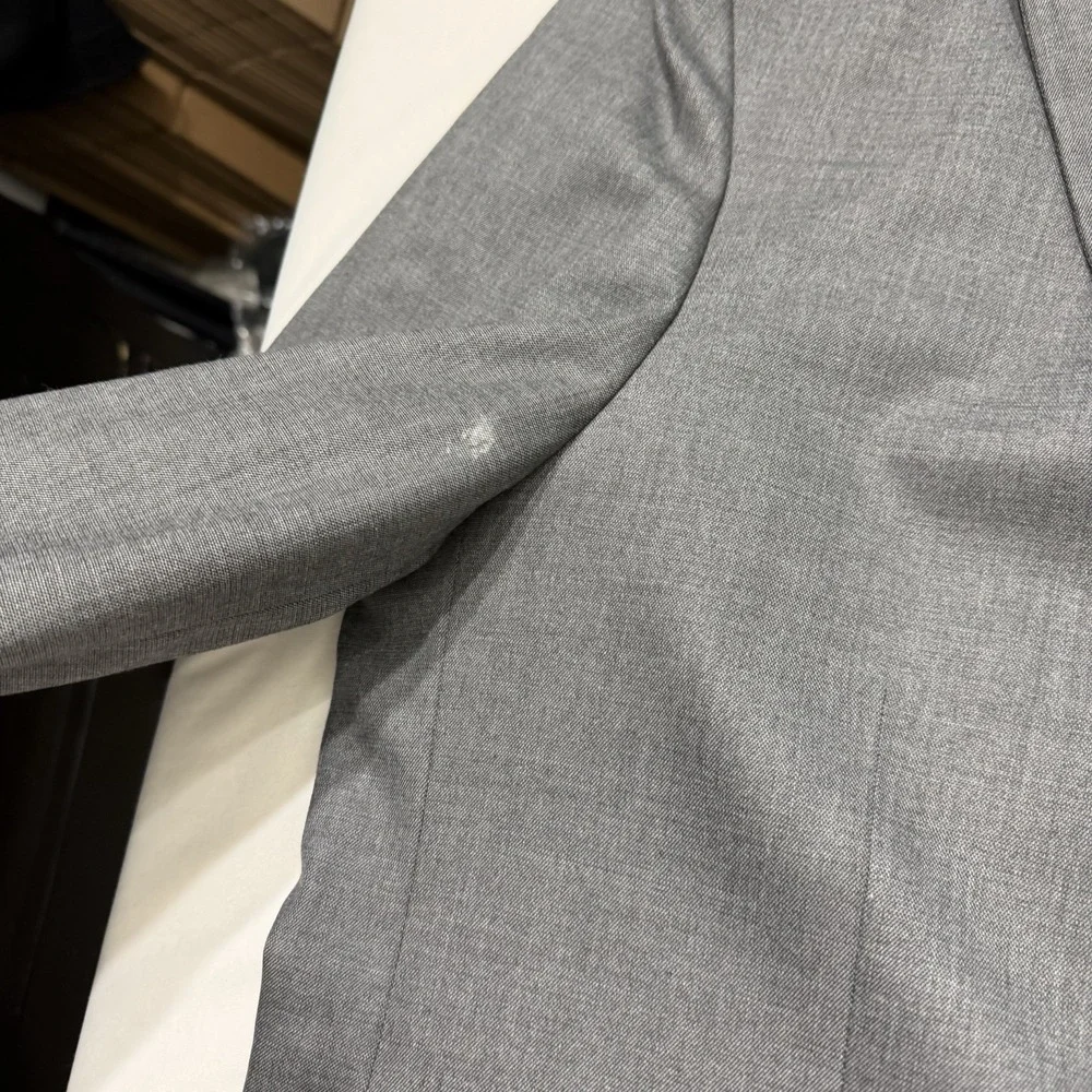 J.M. Haggar Slim Fit Suit Jacket Gray Stretch Sport Coat Blazer Mens *defect*